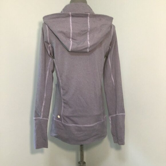 Lululemon Stride Jacket Brushed Lilac Heathered Coal Wee Stripe/Lilac Size 8 - Picture 4 of 13